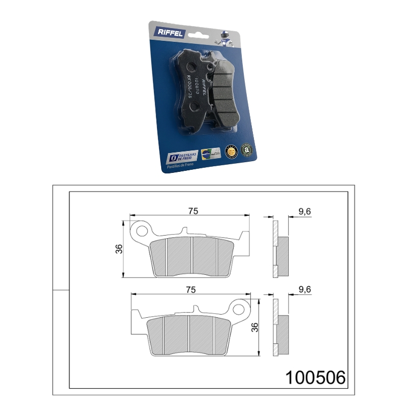 Pastilha de Freio Traseira – S/ ABS – 100506 – XRE 300 ADVENTURE / RALLY
