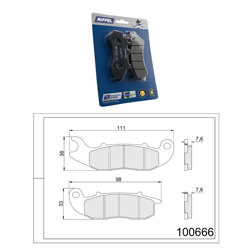 Pastilha de Freio Dianteira – C/ ABS – 100666 – PCX 150
