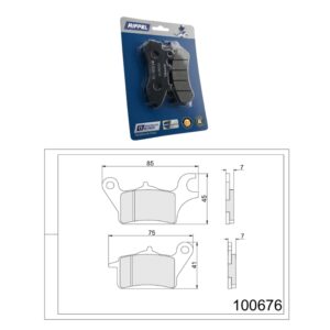 Pastilha de Freio Dianteira – 100676 – YBR 125 K - E - ED / FACTOR 125 K - E - ED / FACTOR 125 EDITION / FACTOR 125 PRO K - E