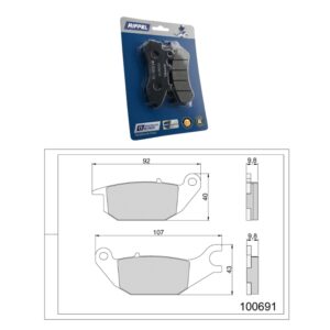 Pastilha de Freio Traseira – 100691 – CG 160 [CARGO / TITAN / FAN / STAR] - [ESDI / ESD]